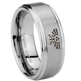thumbnail image 1 of Tungsten Zelda Skyward Sword Crest 8mm Brushed Gray Step Edges Men Ring, 1 of 2