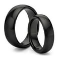 thumbnail image 1 of TungstenMasters Roberto Ferrini Design HIS & HERS 8MM/6MM Tungsten Carbide Black Classic Style Polished Comfort Fit Wedding Band TWO RING SET (Available Sizes 4 - 14 Including Half Sizes), 1 of 3