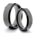 thumbnail image 1 of TungstenMasters Roberto Ferrini Design HIS & HERS 8MM/6MM Tungsten Carbide Black Polished Comfort Fit Wedding Band TWO RING SET (Available Sizes 4 - 14 Including Half Sizes), 1 of 3
