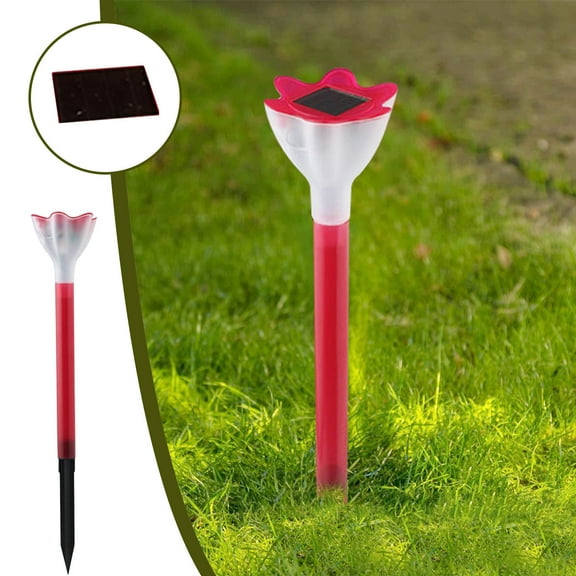 Tunhigl 10-Pack Solar-Powered Outdoor Garden Lights, IP67 Waterproof LED Solar Stake Lights for Walkway, Patio, Yard - Color Changing Decorative Lighting, Auto On/Off Dusk to Dawn Red