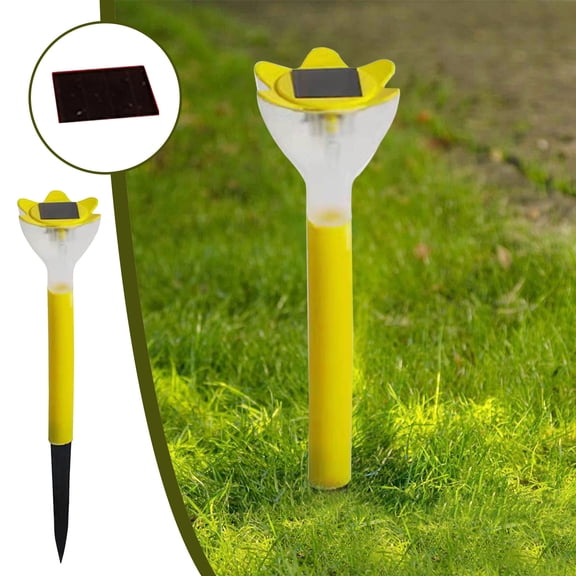 Tunhigl 10-Pack Solar-Powered Outdoor Garden Lights, IP67 Waterproof LED Solar Stake Lights for Walkway, Patio, Yard - Color Changing Decorative Lighting, Auto On/Off Dusk to Dawn Yellow