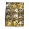 thumbnail image 1 of Tunhigl 12 Pack Christmas Tree Ornaments Set, Shatterproof Plastic Holiday Ball Decorations with Sequins, Mixed Colors Xmas Tree Pendants, Festive Holiday Home Decor Gold, 1 of 7