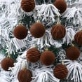 thumbnail image 1 of Tunhigl 12-Pack Vintage Flocked Christmas Ornaments, Plush Velvet Hanging Balls, Festive Tree Decorations for Holiday, Xmas, Window & Home Decor, Soft Non-Breakable Balls Brown, 1 of 6