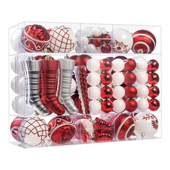 Tunhigl 150-Piece Electroplated Christmas Ornaments Set - Shiny Holiday Balls for Tree, Wreaths & Garlands - 2025 Festive Decor