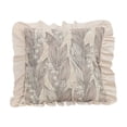 thumbnail image 1 of Tunhigl 17.7" x 17.7" Ruffled Botanical Print Pillow Cover, Polyester, Vintage Floral Throw Pillow Case for Sofa & Home Decor, 1 of 5