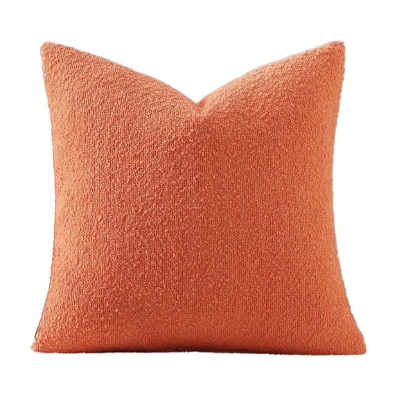 Tunhigl 17.72" x 17.78" Solid Boucle Texture Pillow Covers, Nylon, Cozy Textured Throw Pillow Cases for Sofa & Home Decor