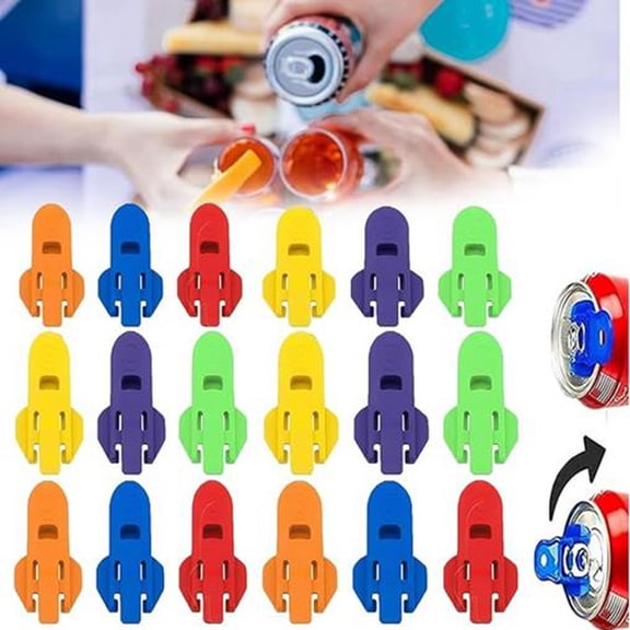 Tunhigl 18-Pack Easy Can Opener Set - No More Finger Pain, Wide Opening for 6-16oz Cans, Perfect for Ladies & Arthritis Sufferers - Durable Plastic Can Cover Protector for Camping, BBQ & Picnic