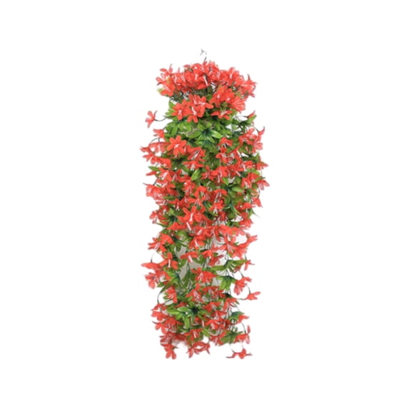 Tunhigl 2.62 Ft Artificial Lilies Garland Hanging - Realistic Silk Floral Vine - Faux Lily Flower Garland for Wedding, Party Table Runner, Home Decor Centerpiece & Event Decor Red