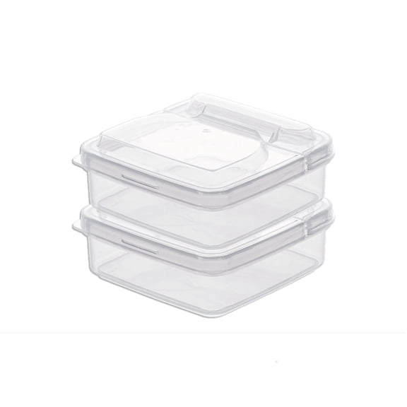 Tunhigl 2 Pack Airtight Plastic Cheese Storage Containers with Lids - Keep Cheese Fresh & Delicious, Perfect for Fridge Organization, Butter, and Spice Storage