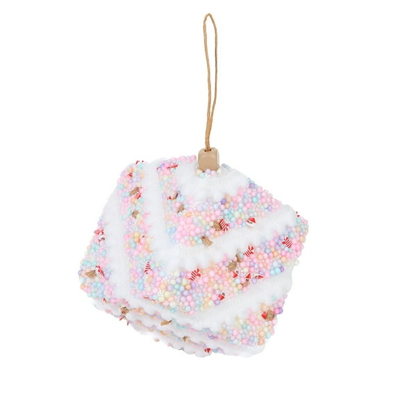 Tunhigl 2-Pack Macaron Christmas Tree Ornaments, Colorful Foam Pendant, Mini Pastel Macaroon Baubles, Lightweight Hanging Cubes, Holiday Garland Decor, Indoor Winter Wonderland