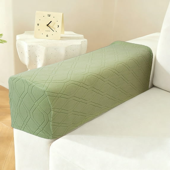 Tunhigl 2 Pc Elastic Sofa Arm Covers Set for Homes Machine Washable Stain Protection Durable Fabric Couch Armrest Covers Green