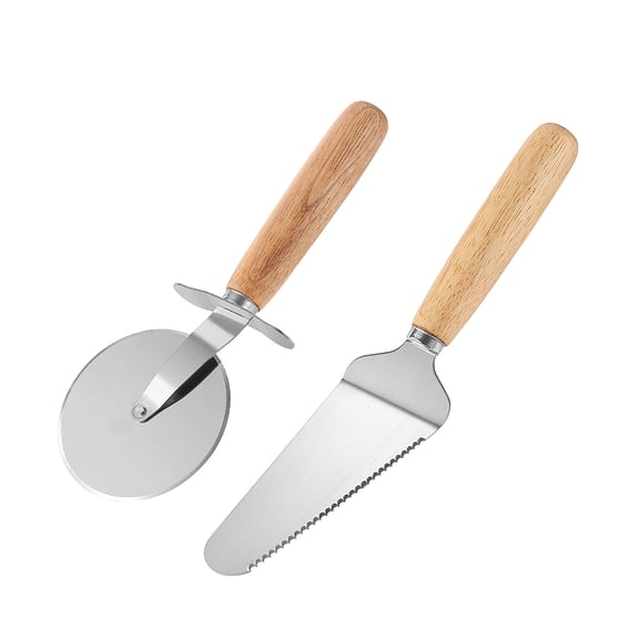 Tunhigl 2-Piece Stainless Steel Pizza Knife Shovel Set - Mirror Polished Baking Tool with Gift Box, High-Quality Cake Knife & Shovel for Easy Cutting & Serving