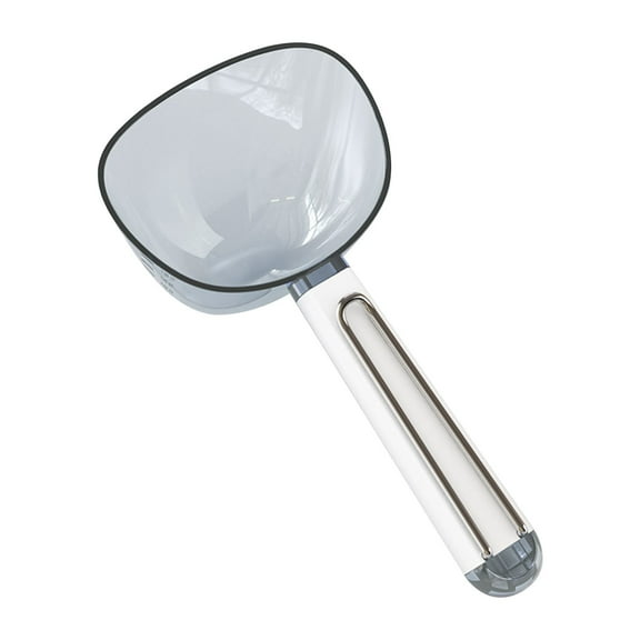 Tunhigl 2-in-1 Kitchen Measuring Spoon & Rice Shovel - Large Capacity Multi-Purpose Ration Scoop for Grains, Flour, Baking - Durable & Space-Saving White