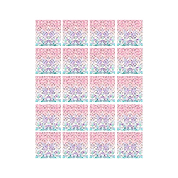 Tunhigl 20-Piece Colorful Fish Scale Paper Tableware Set Multicolor Disposable Plates Cups Napkins for Girls Birthday Party Christmas Ocean Theme Celebration Festive Dining
