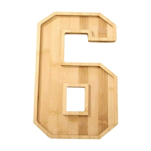 Tunhigl 2025 Wooden Number Tray - Eco-Friendly Fruit Cheese Platter for Birthday Parties, Holiday Gatherings & BBQ Snacks Brown