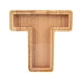 thumbnail image 1 of Tunhigl 26 Letters Wooden Glass Piggy Bank with Alphabet Design Personalized Money Bank Gift for Birthday Christmas Holiday Gift, 1 of 7