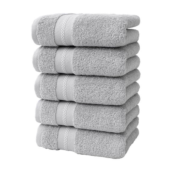 Tunhigl 28" x 13.4" Soft Absorbent Pure Cotton Towel (5 Sets), Durable Quick-Drying Cotton Towel for Bathroom Home Daily Use