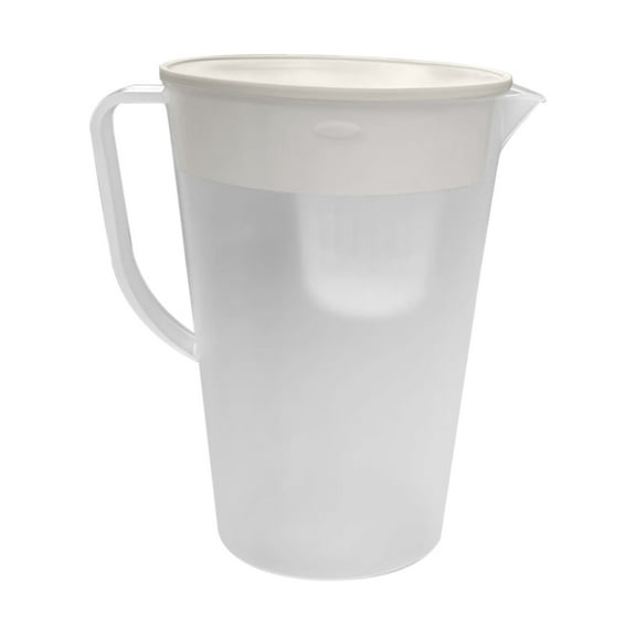 Tunhigl 2L Large Capacity Cold Brew Tea Pitcher BPA-Free Heat Resistant Plastic Pitcher for Home Iced Tea Fruit Infusions Summer Refreshments White