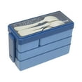 thumbnail image 1 of Tunhigl 3-Layer Compartment Bento Box for Work & College - Microwave Safe Plastic Lunch Container with Dividers for Meal Prep, Snacks, and Healthy Eating Blue, 1 of 6
