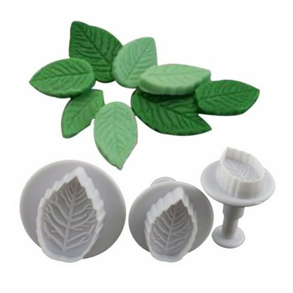 Tunhigl 3-Piece Leaf Cake Mold Set - Food Safe, Oven & Freezer Safe, Easy Release Decorative Baking Pans for Cakes, Bread, Muffins & More White