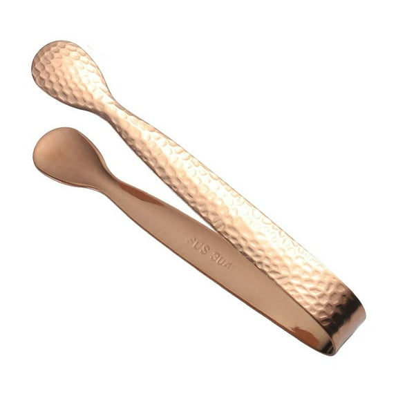 Tunhigl 304 Stainless Steel Mini Ice Tongs - Versatile Sugar Cube & Snack Clamps for Cocktails, BBQ, and Kitchen Use Rose Gold