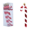 thumbnail image 1 of Tunhigl 4-Pack Shatterproof Plastic Candy Cane Christmas Tree Ornaments Lightweight Holiday Hanging Decor for Families Indoor Outdoor Party Use with Glitter Finish Christmas Gift Giving 2025 Red, 1 of 5