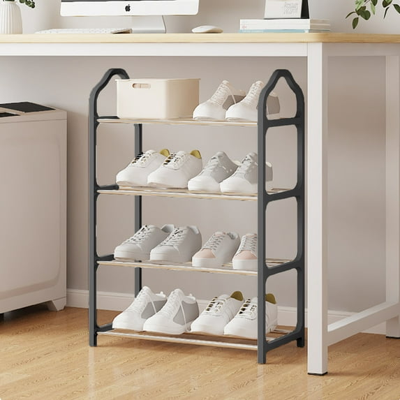 Tunhigl 4-Tier Shoe Rack, 8 Pairs of Shoes Shoe Organizer for Entryway, Space Saver Shoe Rack Organization Shelves