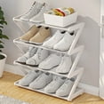 thumbnail image 1 of Tunhigl 4-Tier Shoe Rack for Entryway, Shoe Shelf Holds up to 8 Pairs of Shoes, Sturdy Shoe Organizer, Space Saver Shoe Rack Organization Shelves White, 1 of 6