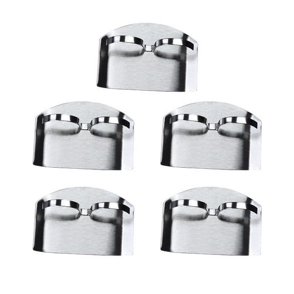 Tunhigl 5-Pack Stainless Steel Finger Guard for Cutting - Adjustable Knife Finger Protector for Safe Dicing & Slicing in Kitchen & Restaurants - Kitchen Gadget