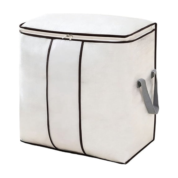 Tunhigl 50L Large Clothes Storage Bag Organizer with Reinforced Handle Thick Fabric for Comforters, Blankets, Bedding, Foldable with Sturdy Zipper, Clearunder Bed Storage