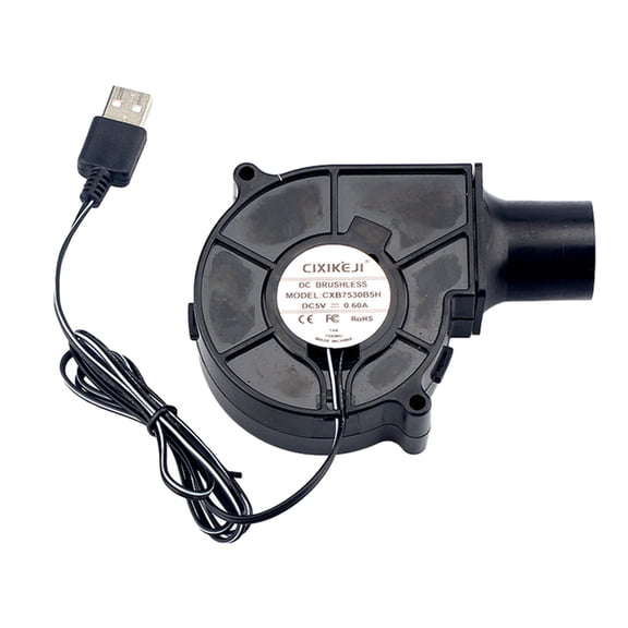 Tunhigl 75mm X 30mm Fan Cool Down Fan (with Drive Speed Controller), Camping Outdoor Barbecue, Turbo Blower With Gas Outlet, For Inflatable Toys To Inflate Quickly