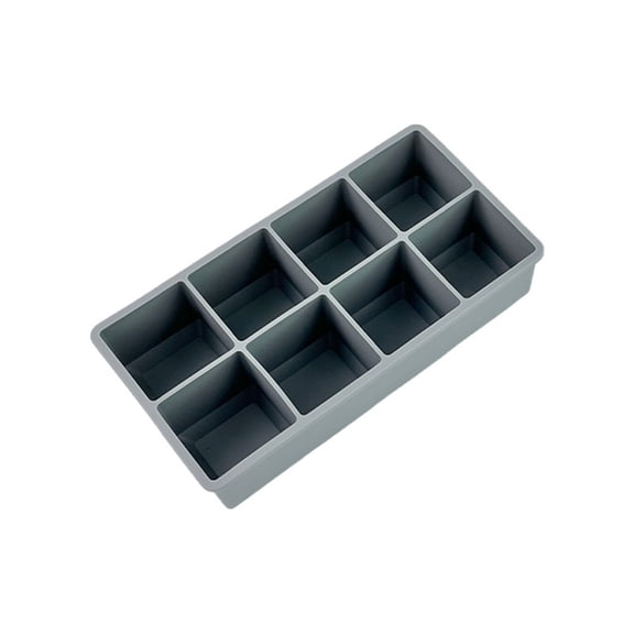 Tunhigl 8-Cell Silicone Ice Cube Tray with Lid - Flexible, Non-Stick Freezer Safe Ice Molds for Perfect Cubes, Snacks & Complementary Food Storage Gray