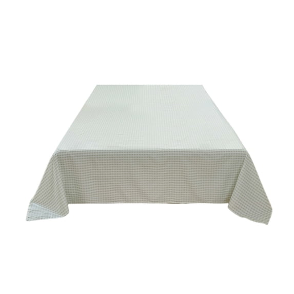Tunhigl 86.6×90.55in Minimalist Neutral Plaid Polyester Flat Sheet, Wrinkle Resistant Soft Checkered Bedding, Muted Grid Colorways, All Season Bed Linen for Bedroom, Apartment & Homestay