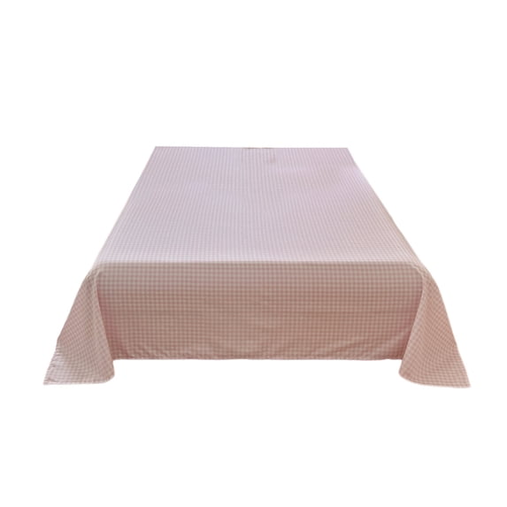 Tunhigl 86.6×90.55in Minimalist Neutral Plaid Polyester Flat Sheet, Wrinkle Resistant Soft Checkered Bedding, Muted Grid Colorways, All Season Bed Linen for Bedroom, Apartment & Homestay