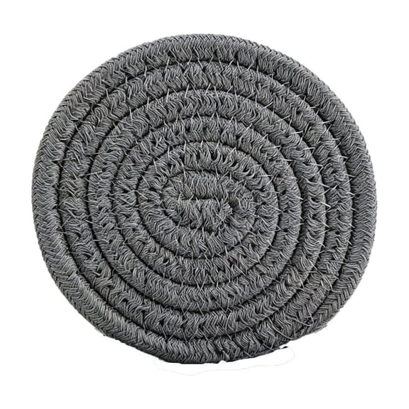 Tunhigl 8Pcs Cotton Rope Woven Coaster Set, 4.3in Absorbent Heat Resistant Round Drink Pads for Coffee Tea Mugs, Boho Home Kitchen Decor