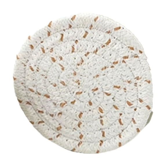 Tunhigl 8Pcs Cotton Rope Woven Coaster Set, 4.3in Absorbent Heat Resistant Round Drink Pads for Coffee Tea Mugs, Boho Home Kitchen Decor