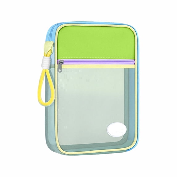 Tunhigl A4 File Folder, Multi-Layer Nylon Document Organizer with Mesh Window & Carry Handle for Documents, Office & Travel