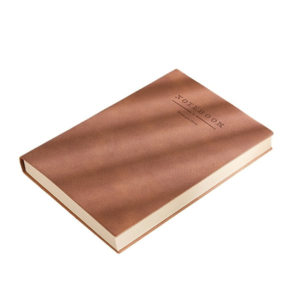 Tunhigl A5 PU Leather Notebook 360 Pages Thick Lined Paper, Thread-Bound Lay-Flat Journal, Refillable Binder Planner Gift for Office School Home, Premium Business Diary Brown