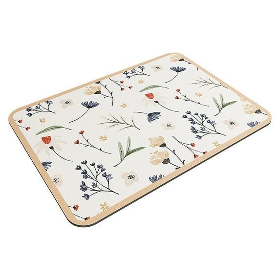 Tunhigl Absorbent Kitchen Drying Mat 12 x 16 Inches - Double-Sided Anti-Slip, Washable & Heat Resistant - Ideal for Sink, Bar Table, and Countertop Use Orange