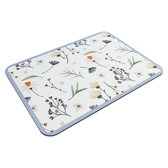 Tunhigl Absorbent Kitchen Drying Mat 12 x 16 Inches - Double-Sided Anti-Slip, Washable & Heat Resistant - Ideal for Sink, Bar Table, and Countertop Use Purple