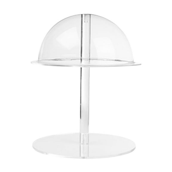 Tunhigl Adjustable Acrylic Hat Display Rack Clear Desktop Freestanding Hat Holder for Baseball Caps Cowboy Hats Wigs, 8 Inches Tall Clear