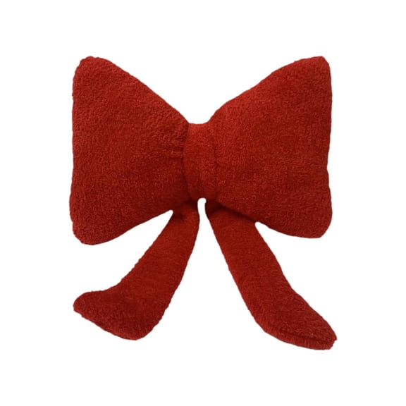 Tunhigl Adorable Red Bow Ribbon Sofa Pillow Cushion - Soft Floor Seat Cushion for Home Decor, Comfortable Reading Pillow, and Lounge Accessory Red
