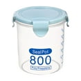 thumbnail image 1 of Tunhigl Airtight Plastic Storage Containers 28oz - Stackable Kitchen & Refrigerator Organizer Boxes for Leftovers, Dry Food & More Blue, 1 of 2