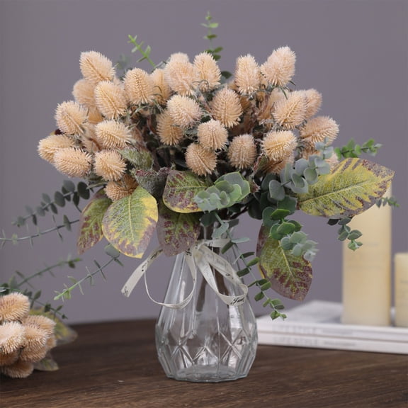 Tunhigl Artificial Banksia Flower Bundles for Home Decor Wedding Centerpieces Holiday Party Decor Lifelike Vibrant Color Fade Resistant Durable Plastic Flower Arrangement White