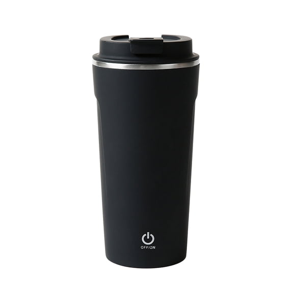 Tunhigl Automatic Mixing Cup 13oz - Wireless Charging Magnetic Rotating Coffee Cup, 400ml Portable Lazy Water Cup for Coffee, Tea Black