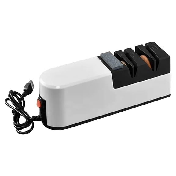 Tunhigl Automatic Sharpening Stone - Precision Knife Sharpener for Kitchen Knives, Scissors & Blades with 15 & 20 Angle Options Black