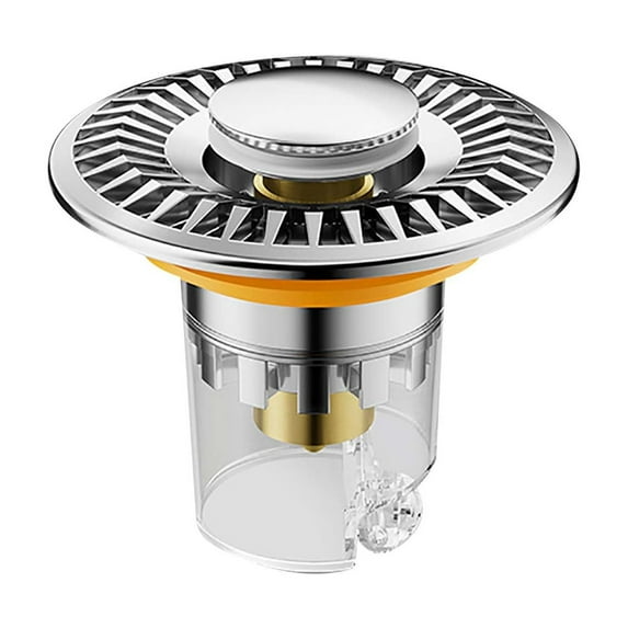 Tunhigl Basin Bounce Core Sink Plug Stopper - Stainless Steel & Copper Backflow Preventer for Odor Control & Efficient Drainage (Fits 28-40MM Sinks) Silver