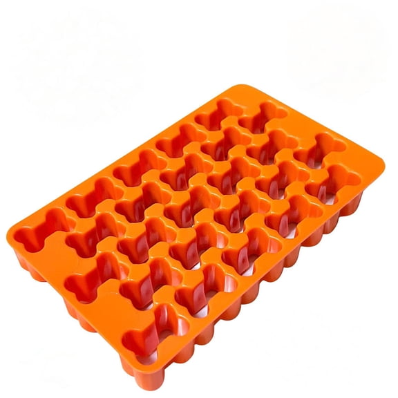 Tunhigl Bone-Shaped Biscuit Cutters Set - Orange-Red Mini Cookie Molds for Easy Baking & Quick Release - Perfect for Homemade Treats & Dog Biscuits Orange