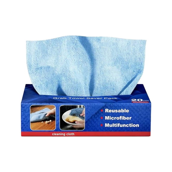 Tunhigl Boxed Thickened Lazy Kitchen Cleaning Wipes, 20 Tablets per Box, 11in Pull-Out Washable Reusable Wet & Dry Dual Use Dish Cloths