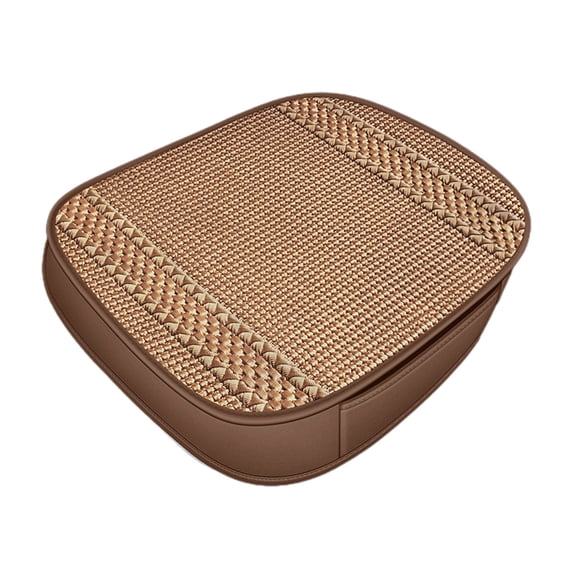 Tunhigl Breathable All-Season Car Seat Cushion Cover - Leather-Look Seat Protector for Enhanced Driving Comfort and Support Coffee